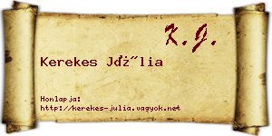 Kerekes Júlia névjegykártya