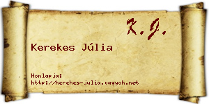Kerekes Júlia névjegykártya